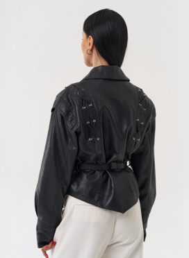 Куртка женская из эко кожи в стиле ретро