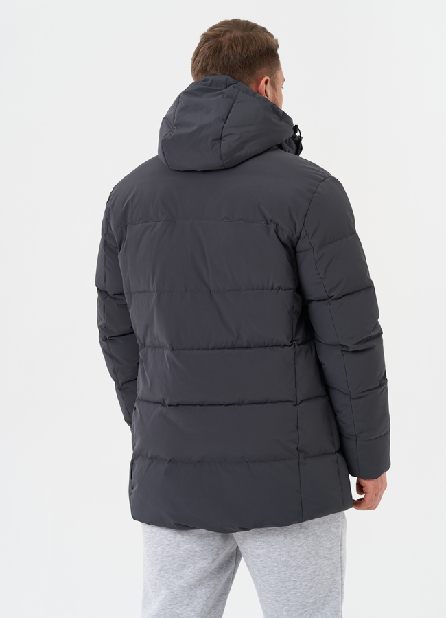 Мужской пуховик с капюшоном модель № 28264 универмаг малина