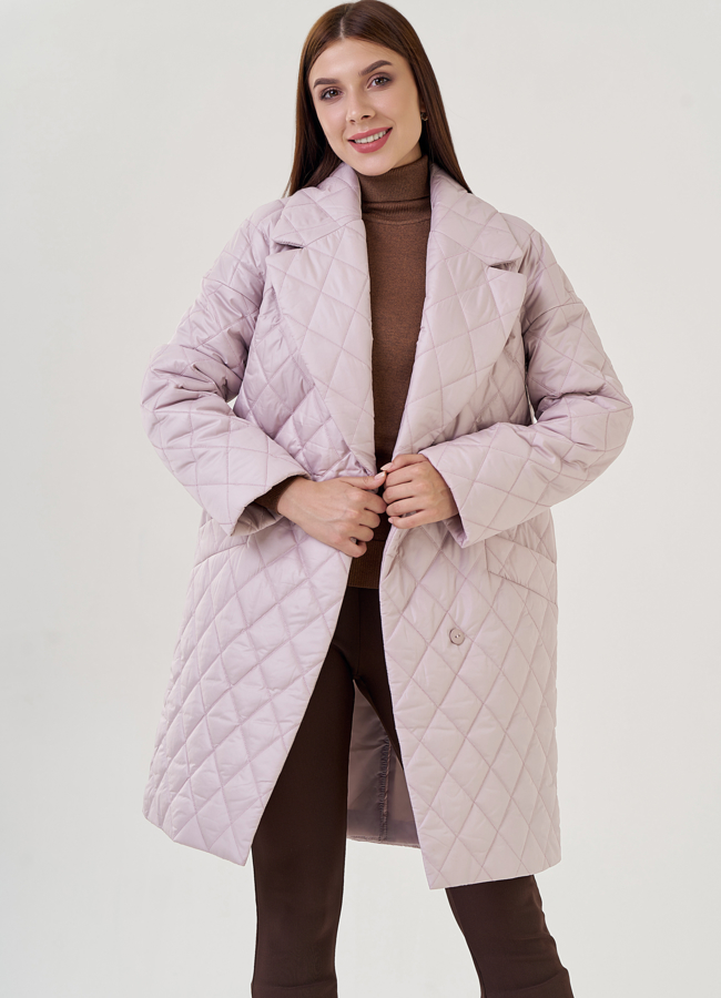 Женское утепленное пальто с английским воротником  модель № 22465 в кредит