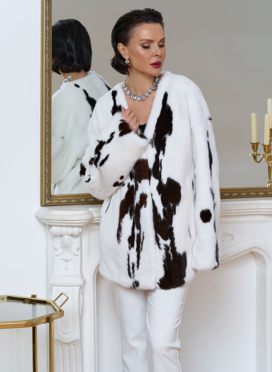 Жакет из меха норки в расцветке 