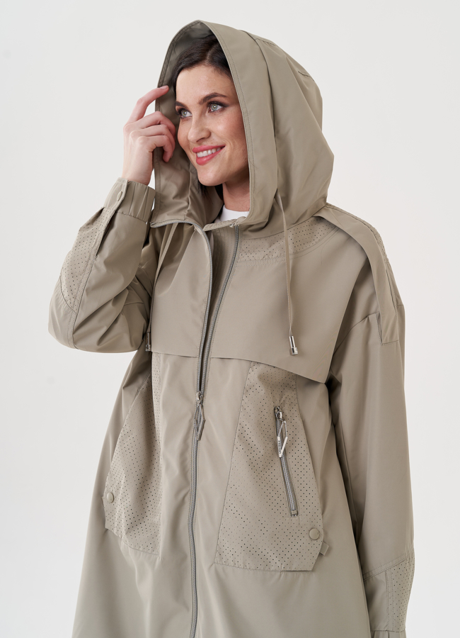 Плащ женский с капюшоном  модель № 24479 универмаг малина