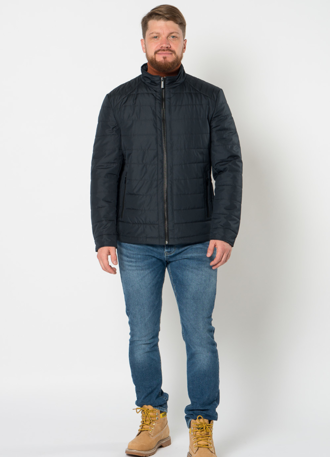 фото Утепленная мужская куртка синего цвета модель № 21591