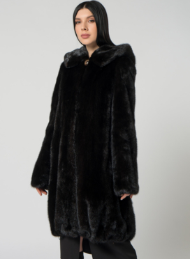 Норковая шуба с капюшоном Норковая шуба с капюшоном
