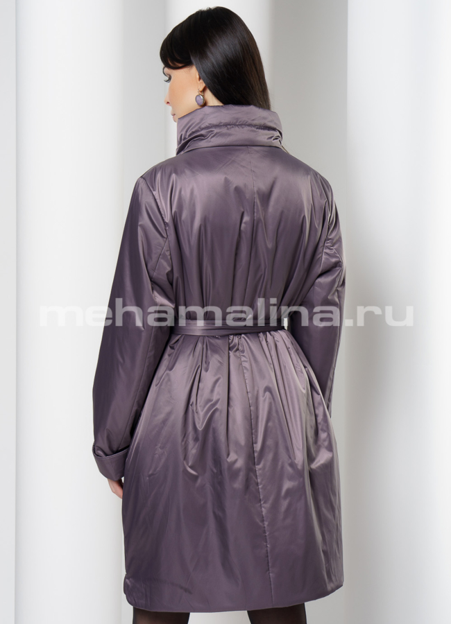 Пальто с накладными карманами и воротником стойкой модель № 166 в кредит