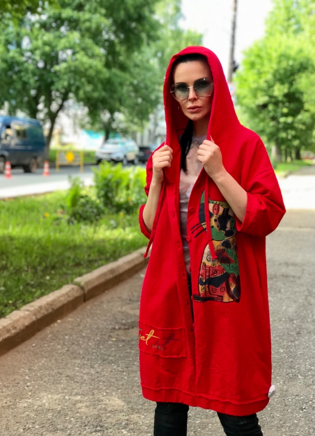 фото Плащ женский с капюшоном модель № 88006