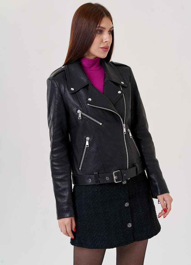 Косуха из натуральной кожи модель № 79086 универмаг малина