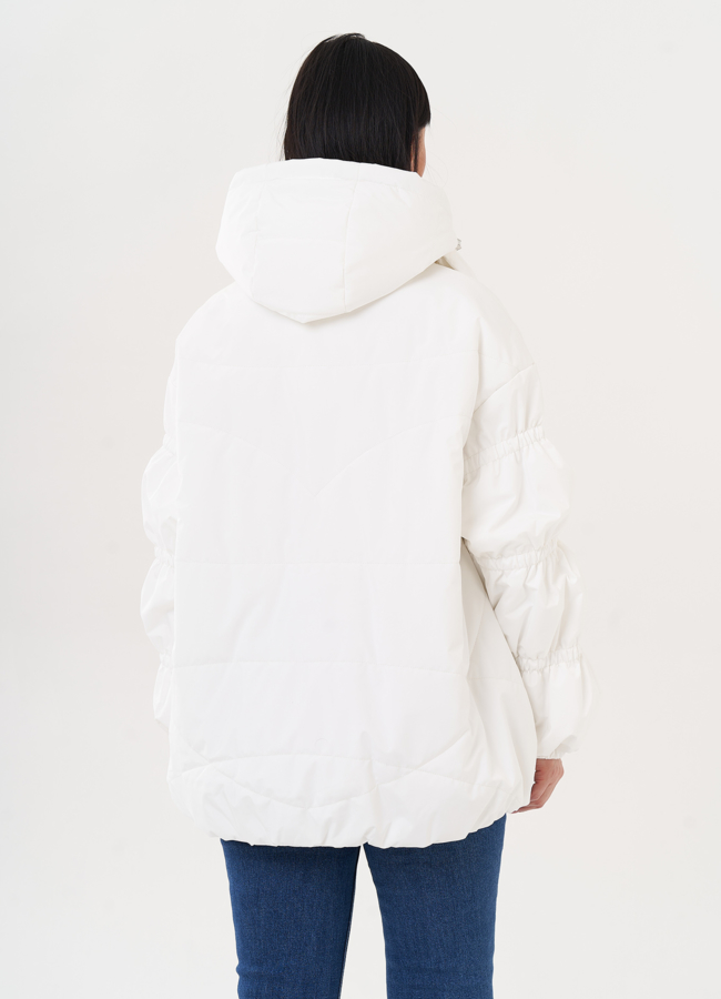 Куртка оверсайз белого цвета модель № 27013 универмаг малина