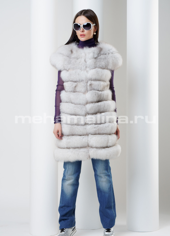 Жилет из песца модель № M-133 универмаг малина