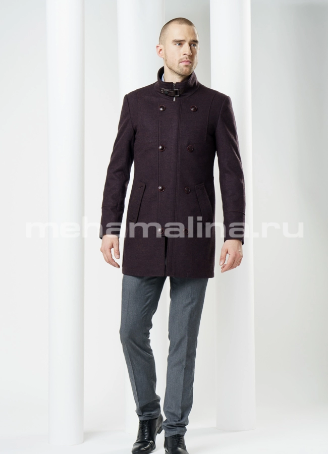 Пальто мужское, кашемир модель № PK-5 меха малина