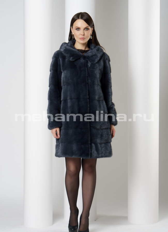 Шуба трансформер из норки в цвете графит модель № 2105 универмаг малина