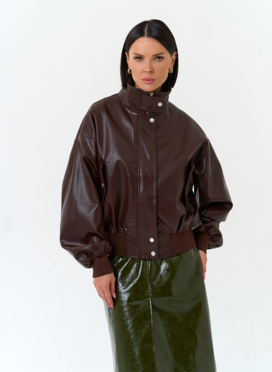 Женская куртка бомбер из эко кожи