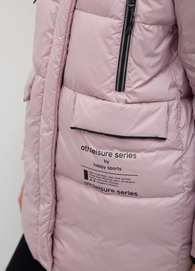 Пуховик женский розового цвета модель № 21025 универмаг малина