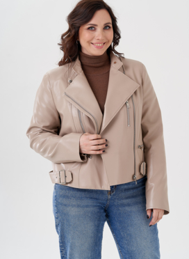 Светлая куртка из эко кожи 