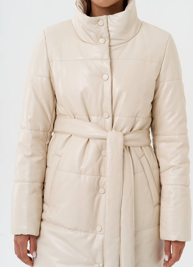 Пуховик из эко кожи на био пухе модель № 27704 универмаг малина Пуховик из эко кожи на био пухе модель № 27704 универмаг малина