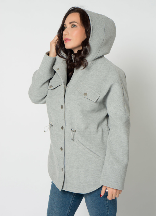 Парка женская в сером цвете модель № 21668 универмаг малина