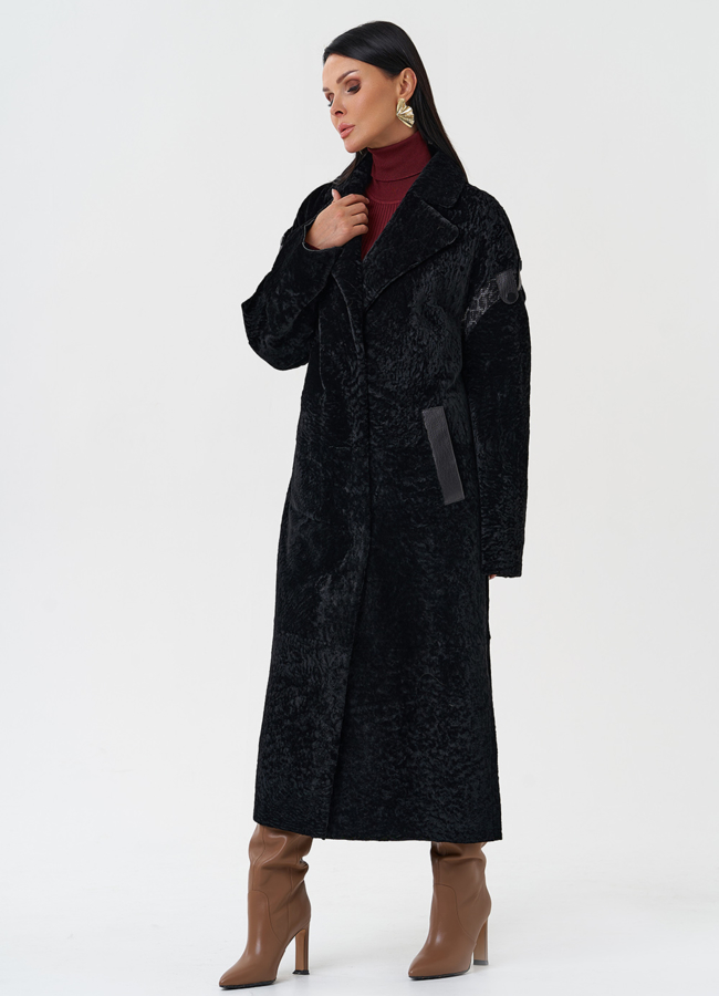 Натуральная двухсторонняя дубленка модель № 28697 универмаг малина