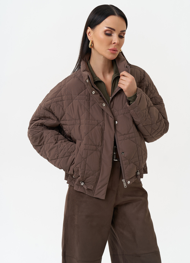 Короткая куртка с воротником стойкой модель № 30032 универмаг малина