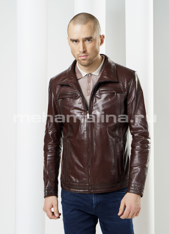 Куртка кожаная, на молнии модель № KP-94 в кредит
