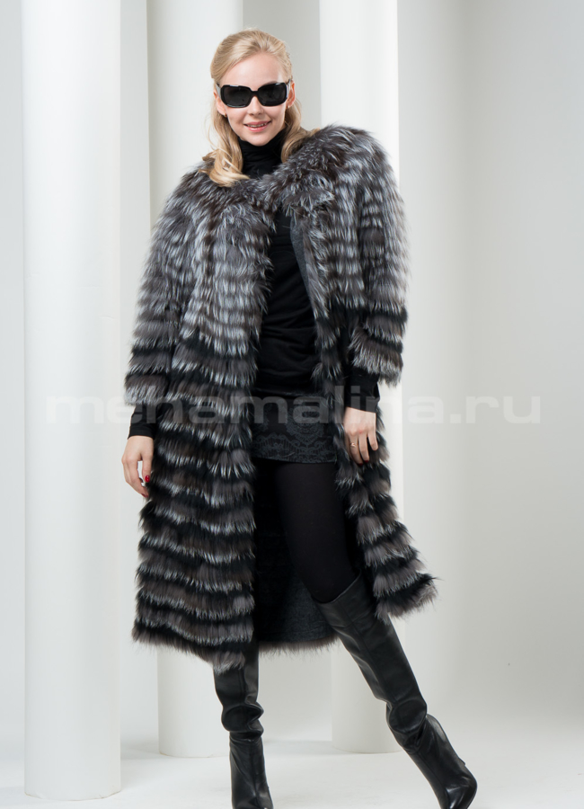 Меховое пальто из чернобурки модель № М-24 в кредит