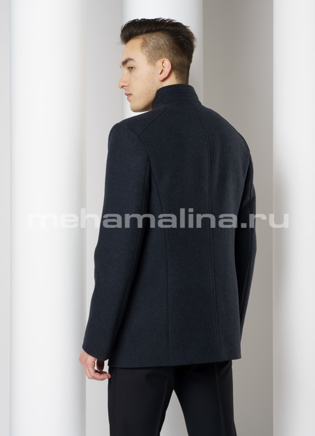 фото Укороченное пальто на пуговицах, воротник стойка модель № 10550