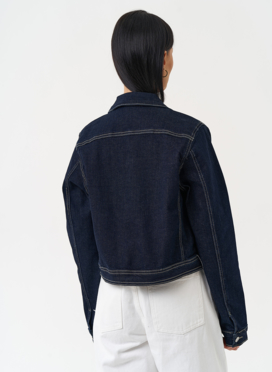 Жакет джинсовый синего цвета Жакет джинсовый синего цвета