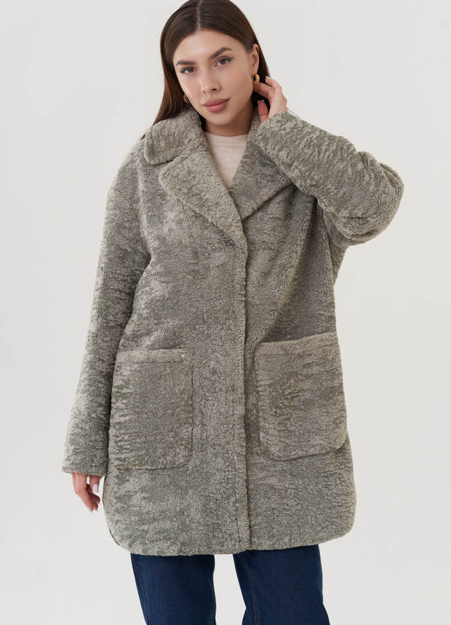 фото Полупальто женское с английским воротником модель № 25558