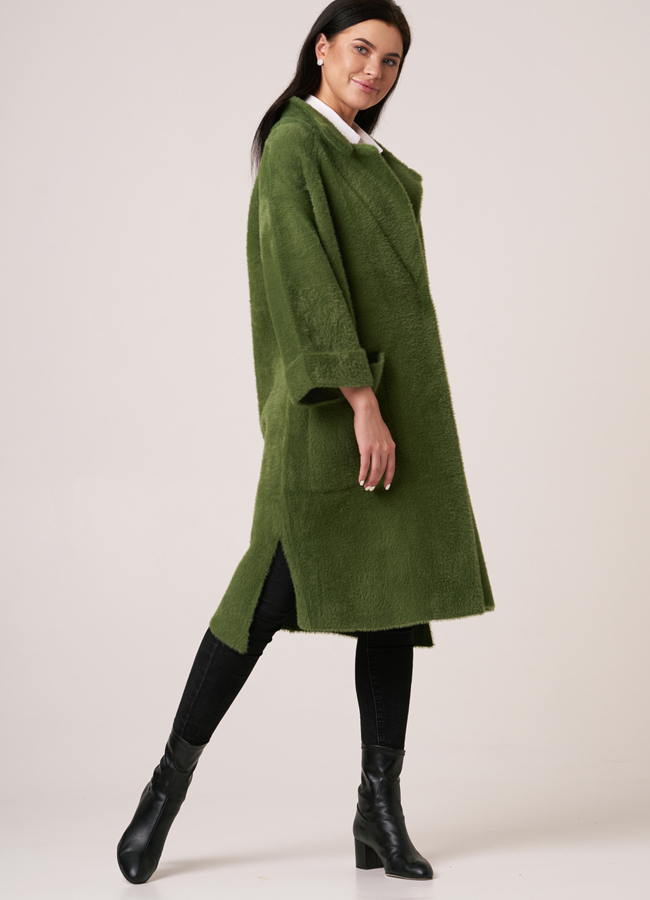 Пальто из микроворса модель № 1856 в рассрочку