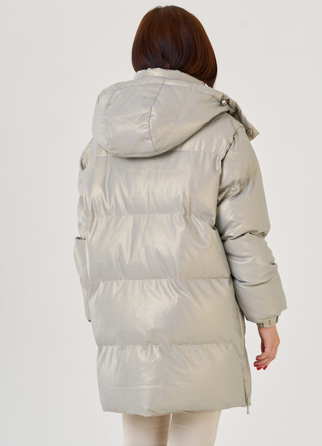 фото Женский эко пуховик свободного кроя Malina Siberian модель № 23438