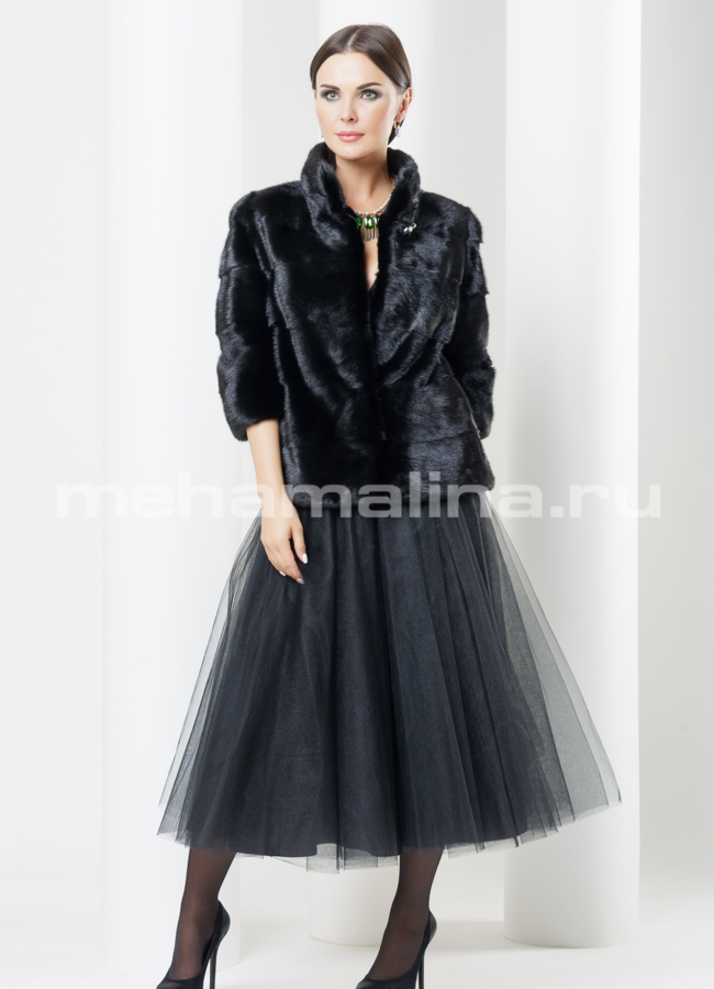 Шуба из норки укороченная  модель № S-442 в кредит