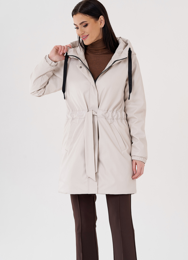 Женское удлиненное пальто из эко кожи на утеплении модель № 397 универмаг малина