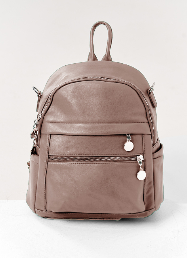 Рюкзак женский бежевого цвета модель № M-1 в кредит