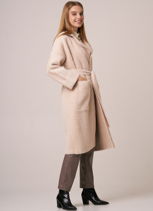 Светлый кардиган на поясе модель № 17956 универмаг малина