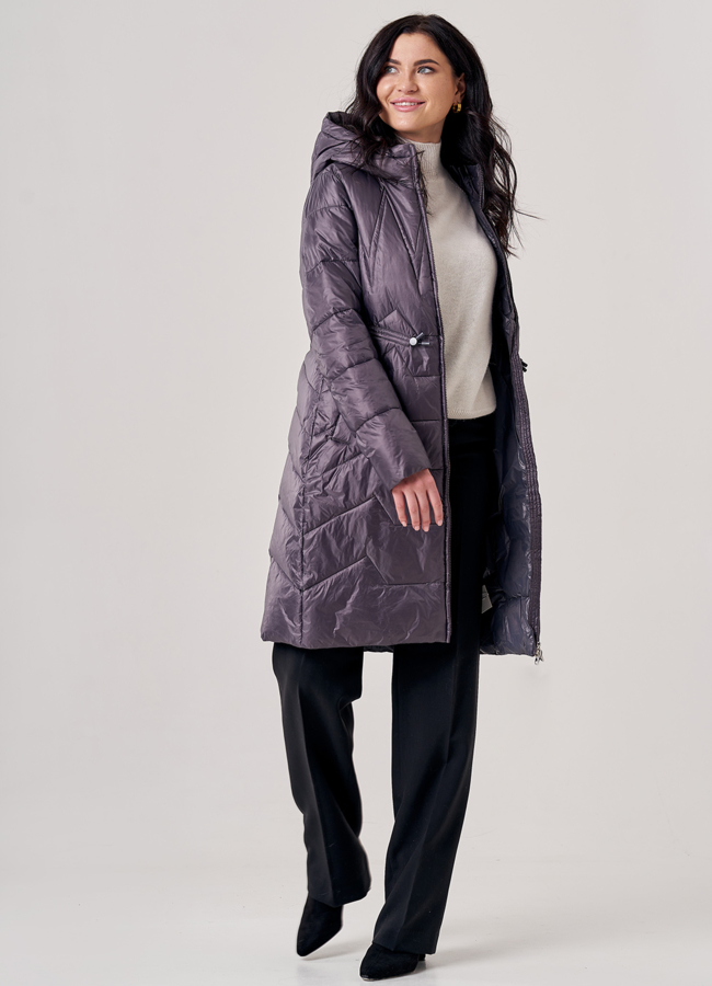 Полупальто женское серого цвета модель № 20601 универмаг малина