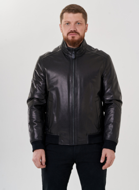 Куртка мужская черного цвета из натуральной кожи