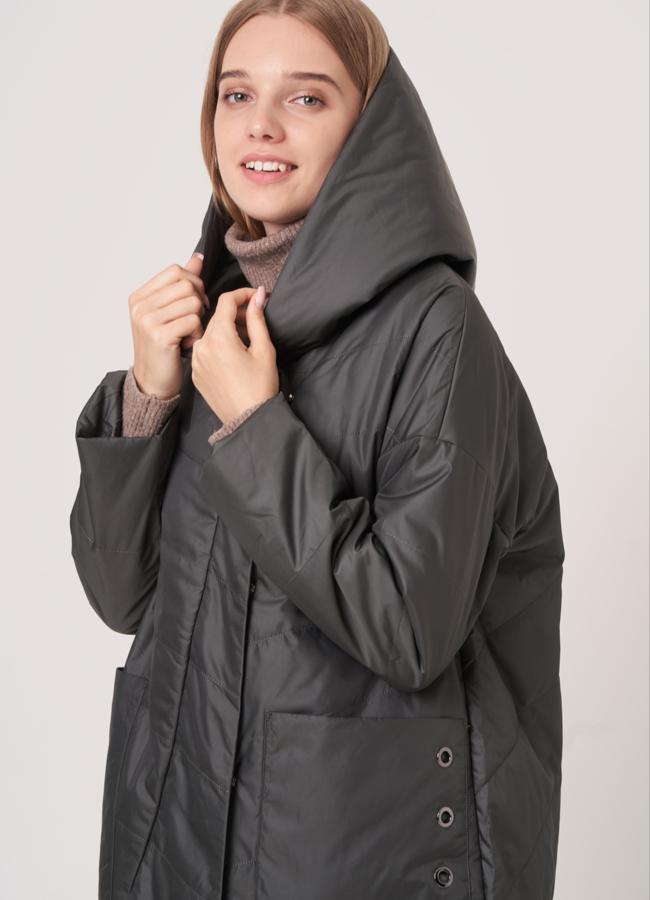 Плащ на молнии с капюшоном модель № 905 универмаг малина