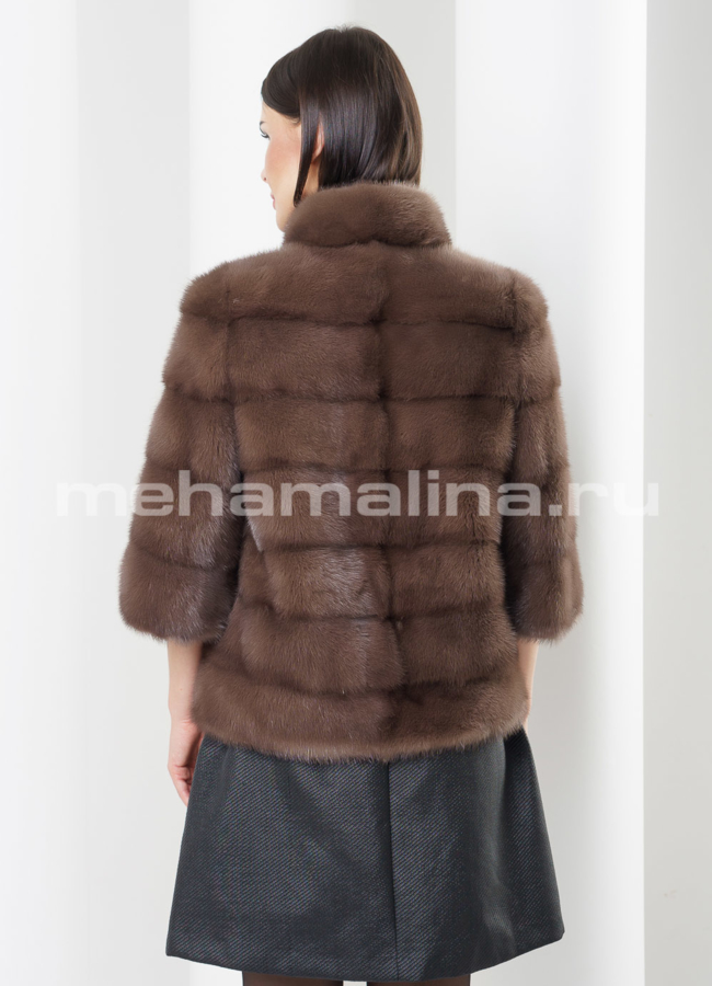 Шуба из норки, цвет соболь модель № S-444 в кредит