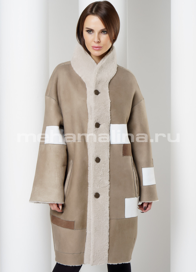 фото Светлая шуба модель № D-198