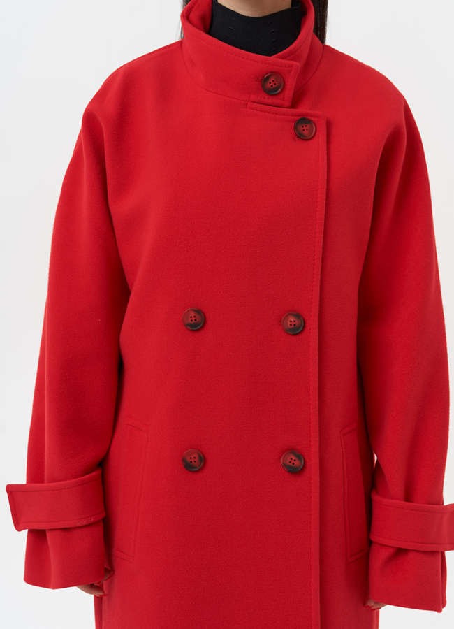 Длинное женское пальто красного цвета модель № 30200 универмаг малина