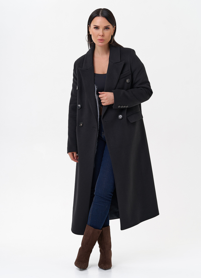 Длинное двубортное пальто с английским воротником модель № 29543 универмаг малина Длинное двубортное пальто с английским воротником модель № 29543 универмаг малина