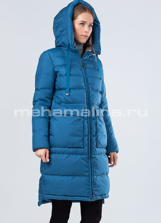 Пуховик  модель № П-272 меха малина