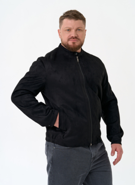 Мужская куртка из эко замши черного цвета