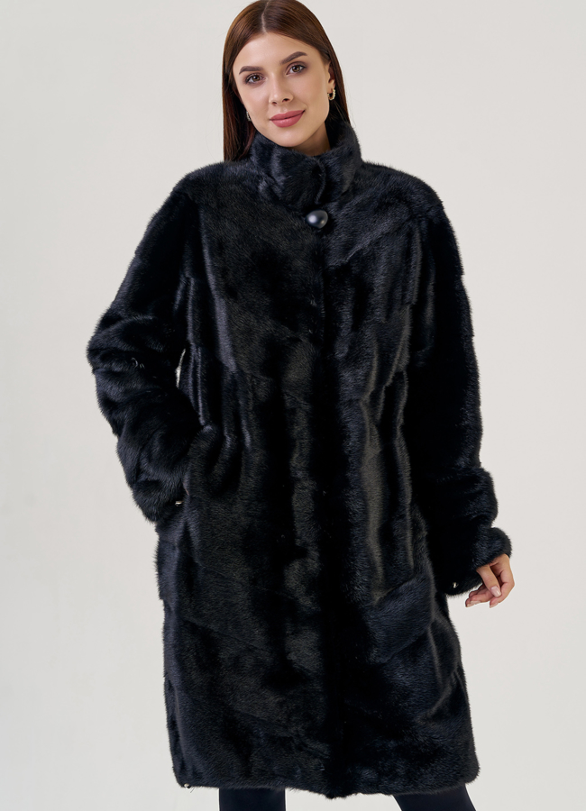 Шуба баллон со стойкой модель № 23117 универмаг малина