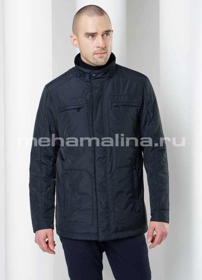 Мужская куртка модель № KP-203 меха малина