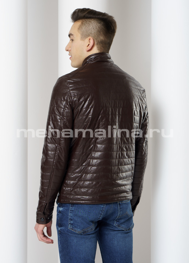 фото Куртка из эко кожи на молнии со стойкой модель № 607