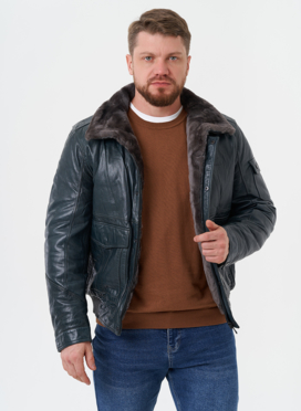 Утепленная куртка из натуральной кожи