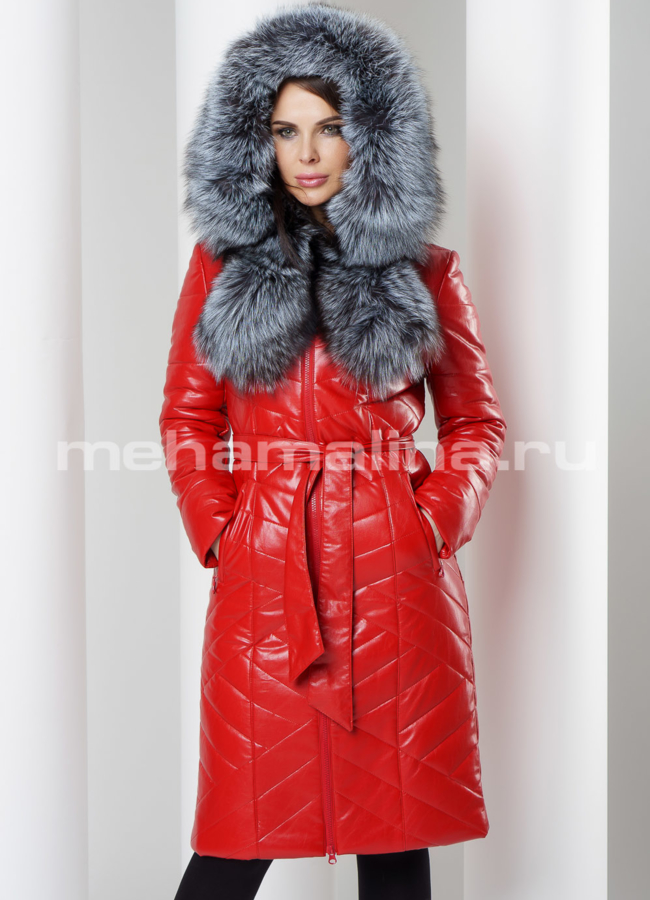 фото Пуховик с меховой отделкой модель № 8799