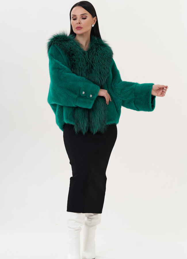 Женская шуба из меха норки модель № 26006 универмаг малина