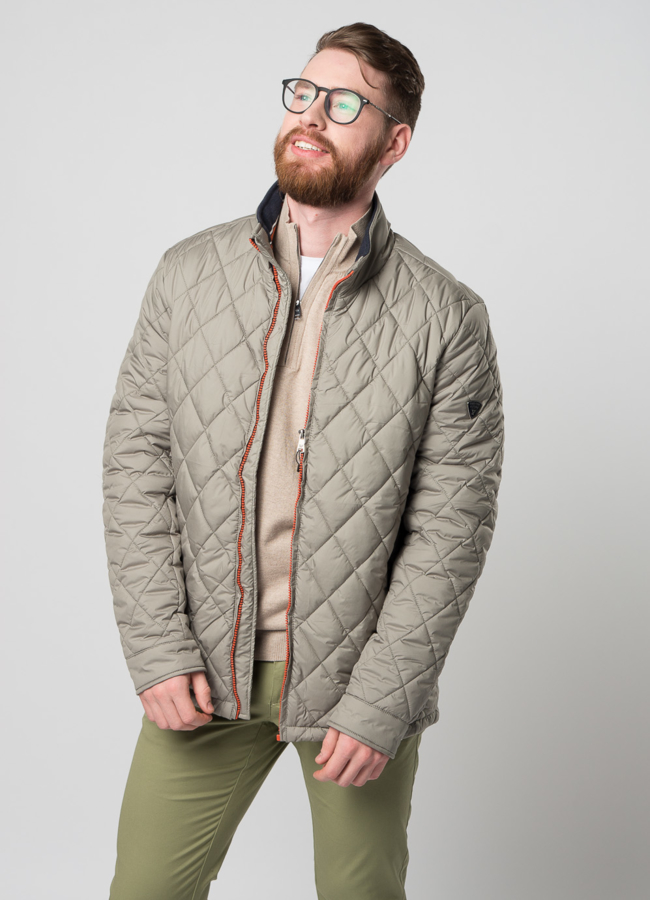 Мужская утепленная куртка на молнии модель № M9032 меха малина