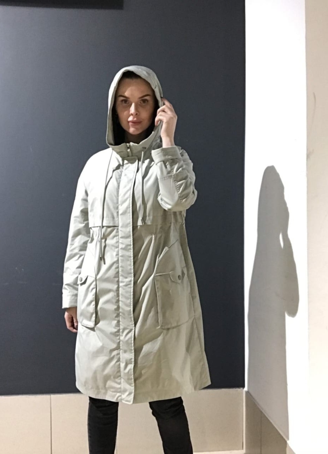 Плащ женский в фисташковом цвете модель № 372 в кредит