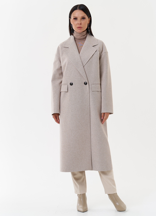 Женское пальто с английским воротником модель № 27675 меха малина